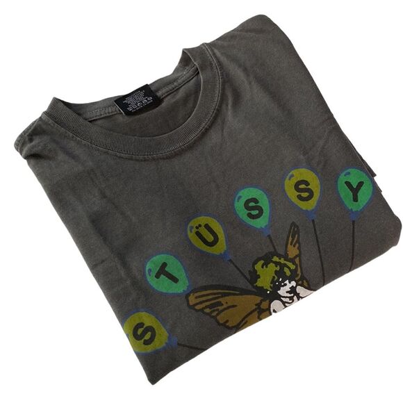 Stussy LSD Tribe Short Sleeve T-Shirt Tee in Black Graphic Crewneck Peace Sign - Picture 13 of 13